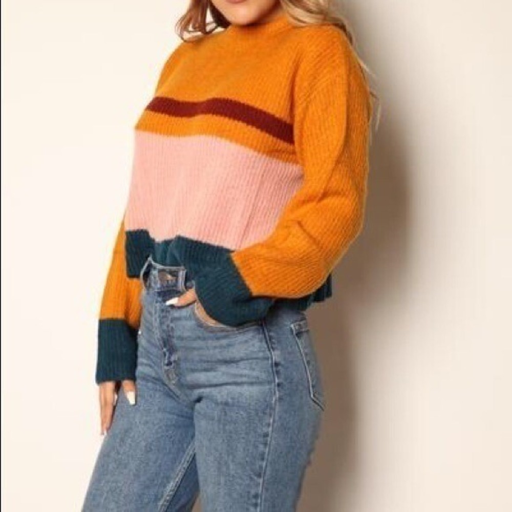 Garage Cropped Mock-Neck Sweater Size XS